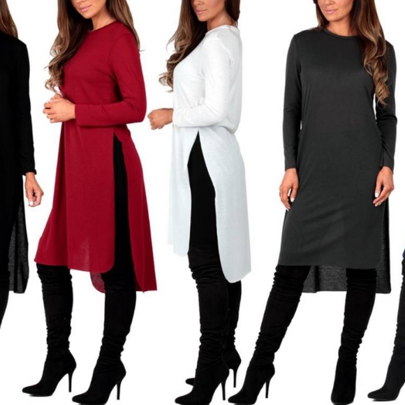 Plus Sz Knee Length Hacci Tunic w/ Fleece Leggings - Picture 3 of 3